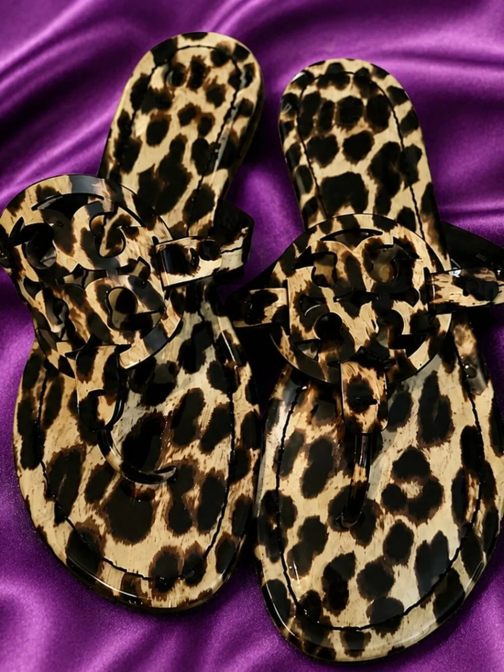 EUC Tory Burch Miller Leopard Print Sandals